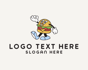 Happy Retro Burger Logo