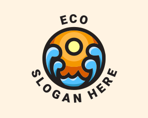 Holiday - Sun Ocean Tide logo design