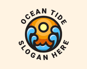 Tide - Sun Ocean Tide logo design