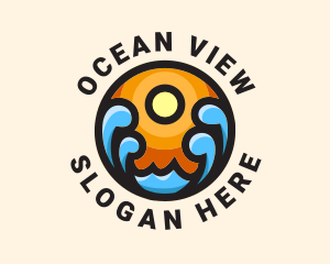 Sun Ocean Tide  logo design