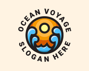 Sun Ocean Tide  logo design