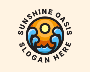 Sun Ocean Tide  logo design