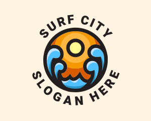 Sun Ocean Tide  logo design