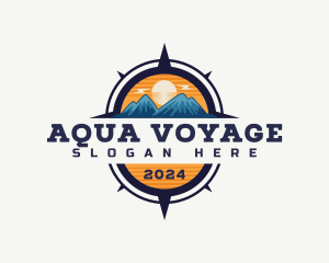 Navigational Mountain Compass Voyage logo design