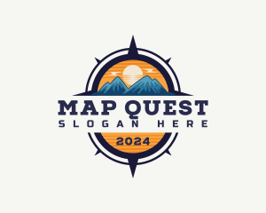 Navigational Mountain Compass Voyage logo design