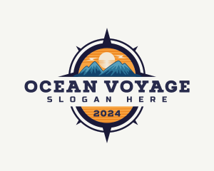 Navigational Mountain Compass Voyage logo design