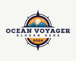 Navigational Mountain Compass Voyage logo design