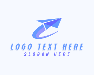Delivery Logistics Paper Plane logo design