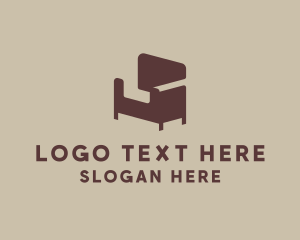 Negative Space - Couch Furniture Furnishing logo design