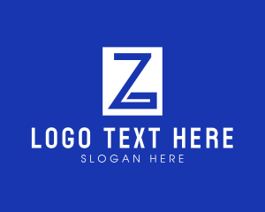 Rectangle - Greek Blue Letter Z logo design
