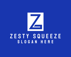 Greek Blue Letter Z logo design