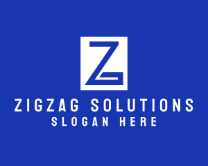 Greek Blue Letter Z logo design