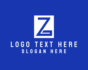 Rectangle - Greek Blue Letter Z logo design