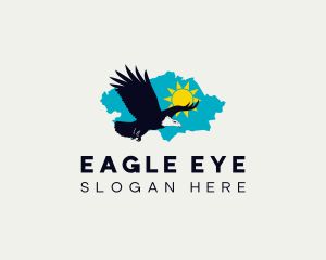 Eagle - Kazakhstan Map Eagle logo design