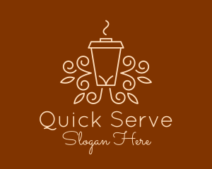 Coffee Cup Line Art logo design