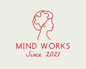 Human Mind Puzzle logo design