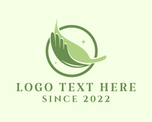 Plantation - Vegan Leaf Hand logo design