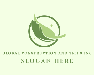 Vegan Leaf Hand  Logo