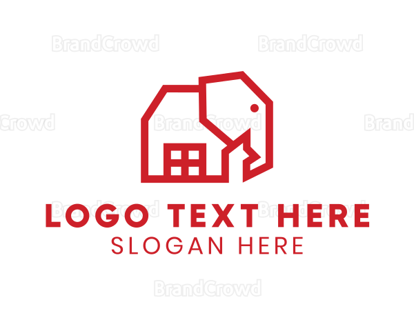 Geometric Elephant House Logo