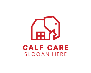 Calf - Geometric Elephant House logo design