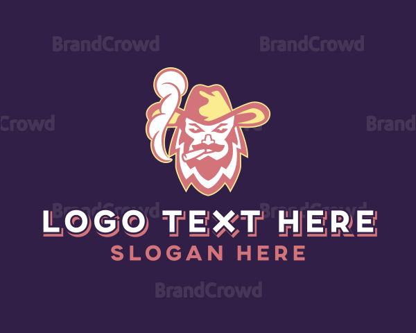 Cowboy Man Smoking Logo