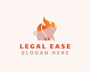Livestock - Pig Pork Flame Barbecue logo design