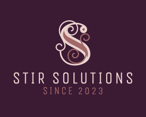 Ornate Retro Letter S logo design