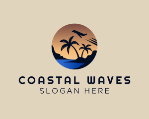 Shore - Beach Plane Travel logo design