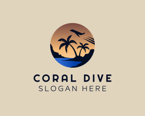 Snorkeling - Beach Plane Travel logo design