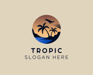 Beach Plane Travel logo design