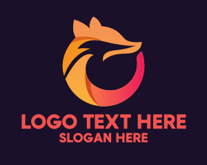 Animal - Abstract Fox Circle logo design