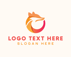 Abstract Fox Circle logo design