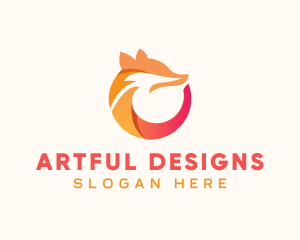 Abstract Fox Circle logo design