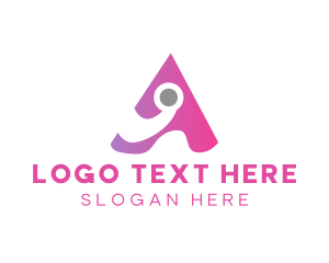 Letter A - Pink Cyber A logo design