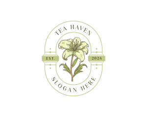 Botanical Lily Flower logo design