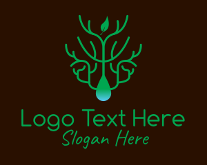 Branch - Eco Friendly Leaf Droplet logo design