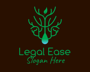 Eco Friendly Leaf Droplet Logo