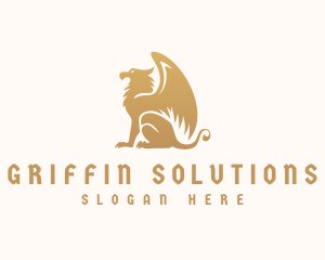 Griffin - Gold Griffin Beast logo design