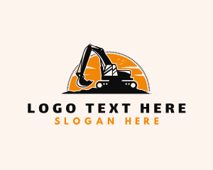 Digger - Excavator Backhoe Construction logo design