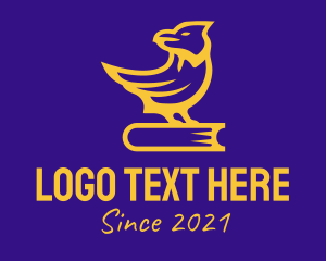 Book Club - Golden Book Bird logo design