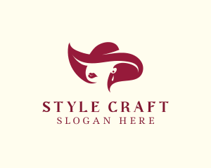 Hairstyling - Fashion Lady Hat logo design