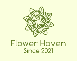 Spiral Flower Line Art logo design