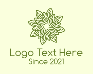 Flower - Spiral Flower Line Art logo design