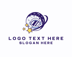 Young - Star Moon Astronaut logo design