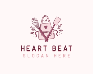 Heart Baking Apron logo design