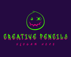 Graffiti Smiley Spray Paint logo design