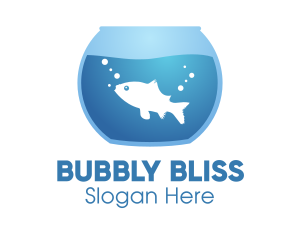 Blue Bubbly Fishbowl logo design