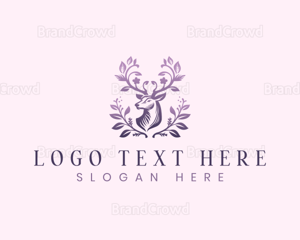 Elegant Floral Deer Logo