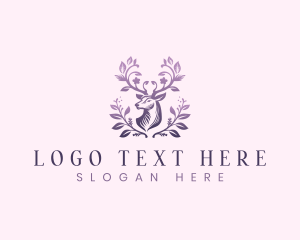 Animal - Elegant Floral Deer logo design