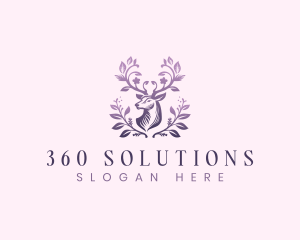 Elegant Floral Deer logo design